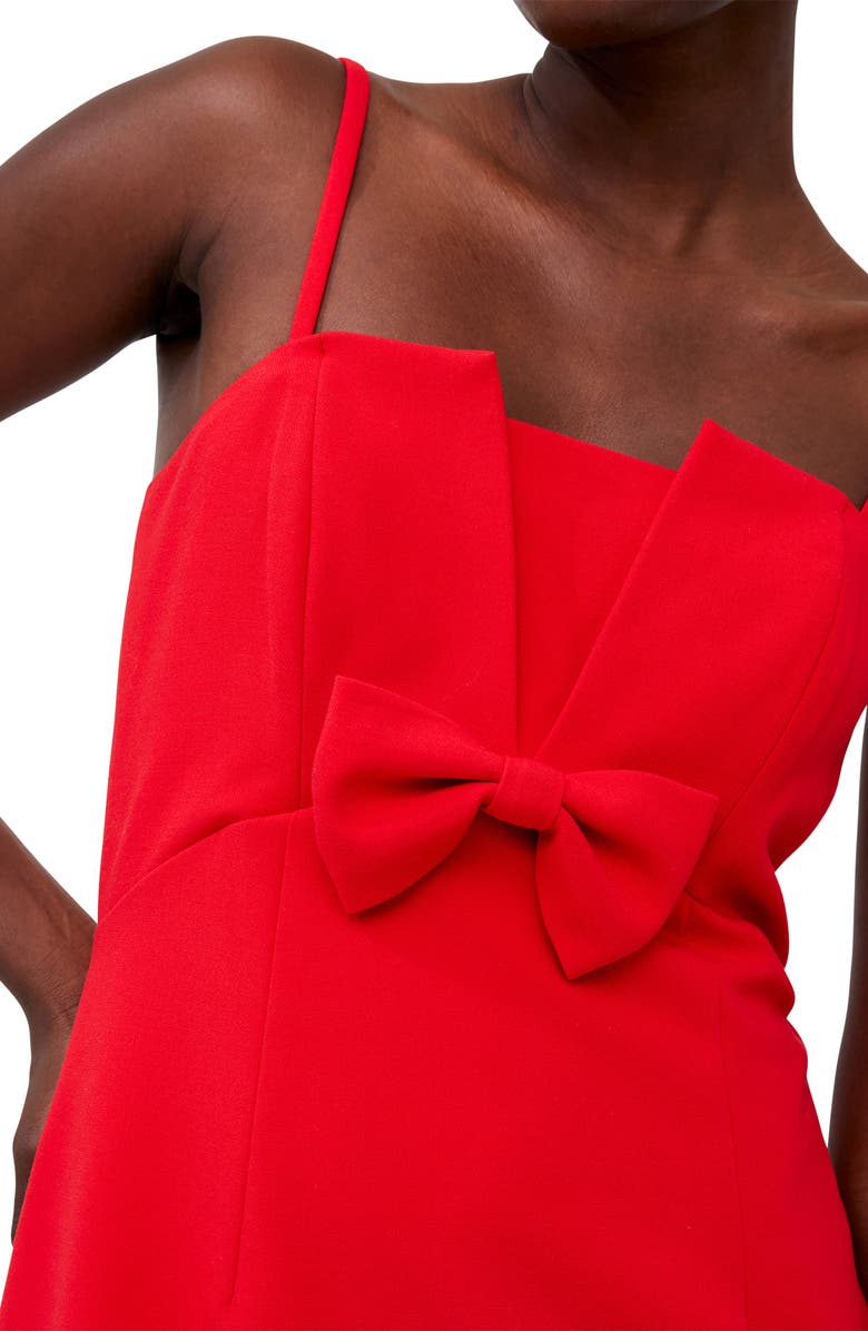French Connection Whisper Bow Front Minidress, Alternate, color, Royal Scarlet