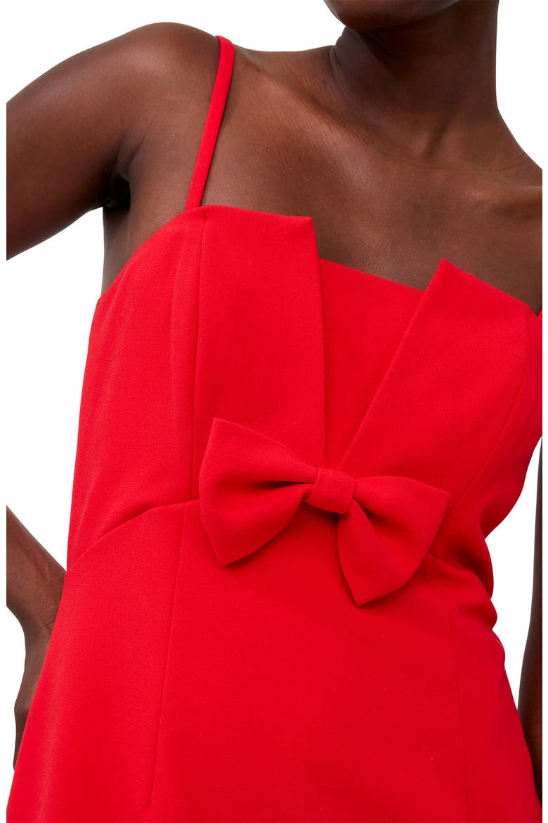 french connection red bow dress French Connection Red One Shoulder Dress with Bow