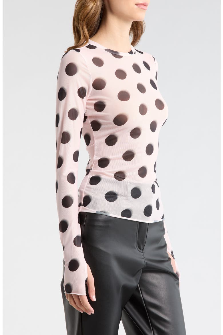 Kaylee Floral Mesh Top, Alternate, color, ROSE BLUR DOT