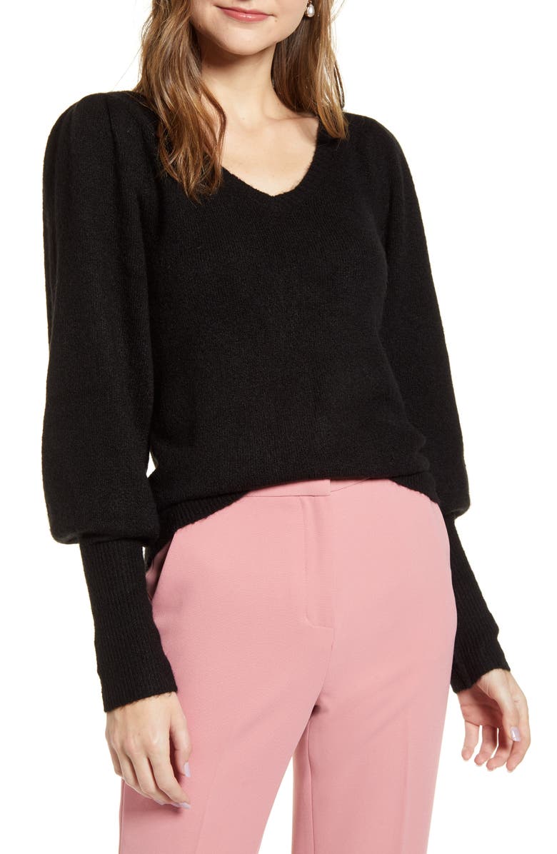 Rachel Parcell Puff Sleeve Sweater, Main, color,
