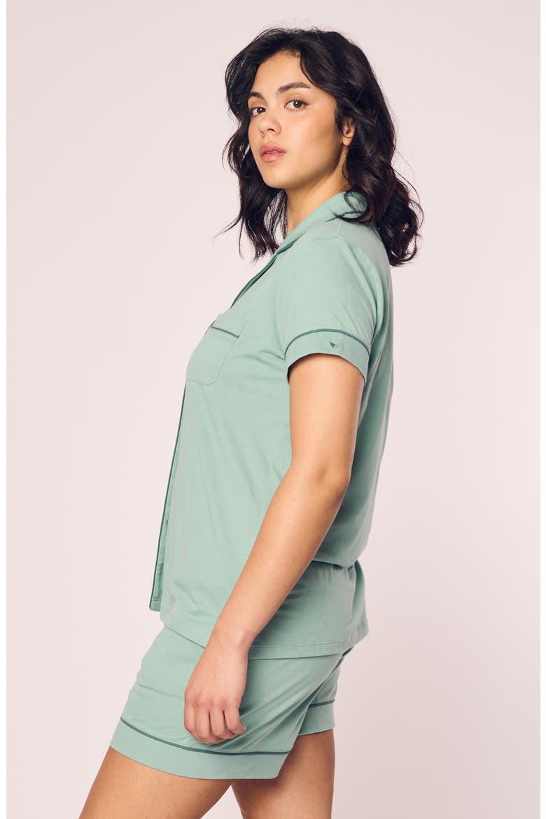 Luxe Pima Cotton Short Pajamas, Alternate, color, GREEN