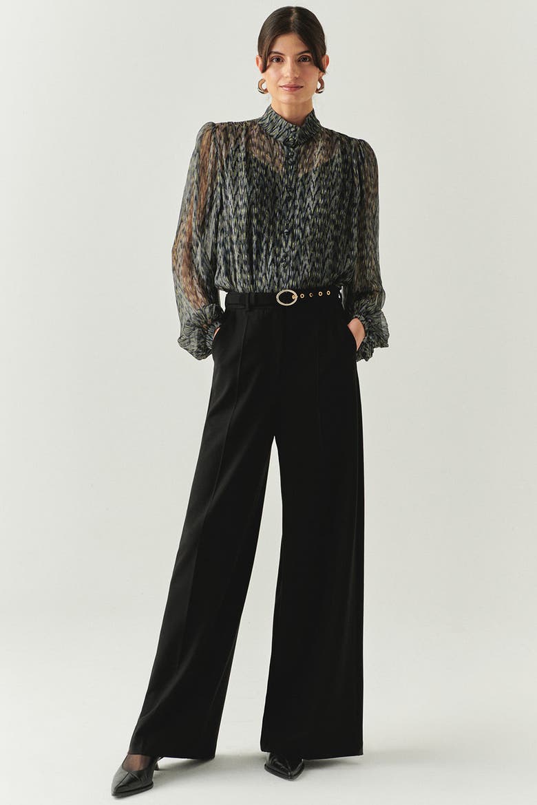 Nala Wide Leg Pocketed Pants, Alternate, color, BLACK
