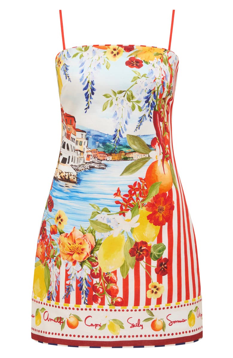 Ever New Sierra Printed Minidress, Alternate, color, Tropea Postcard