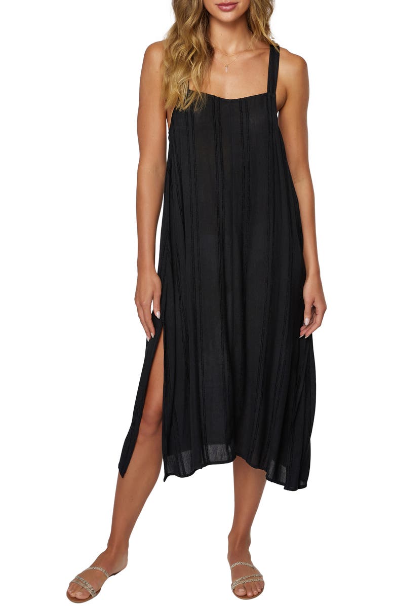 O'Neill Saltwater Solids Miranda Sleeveless Cover-Up Midi Dress, Main, color,