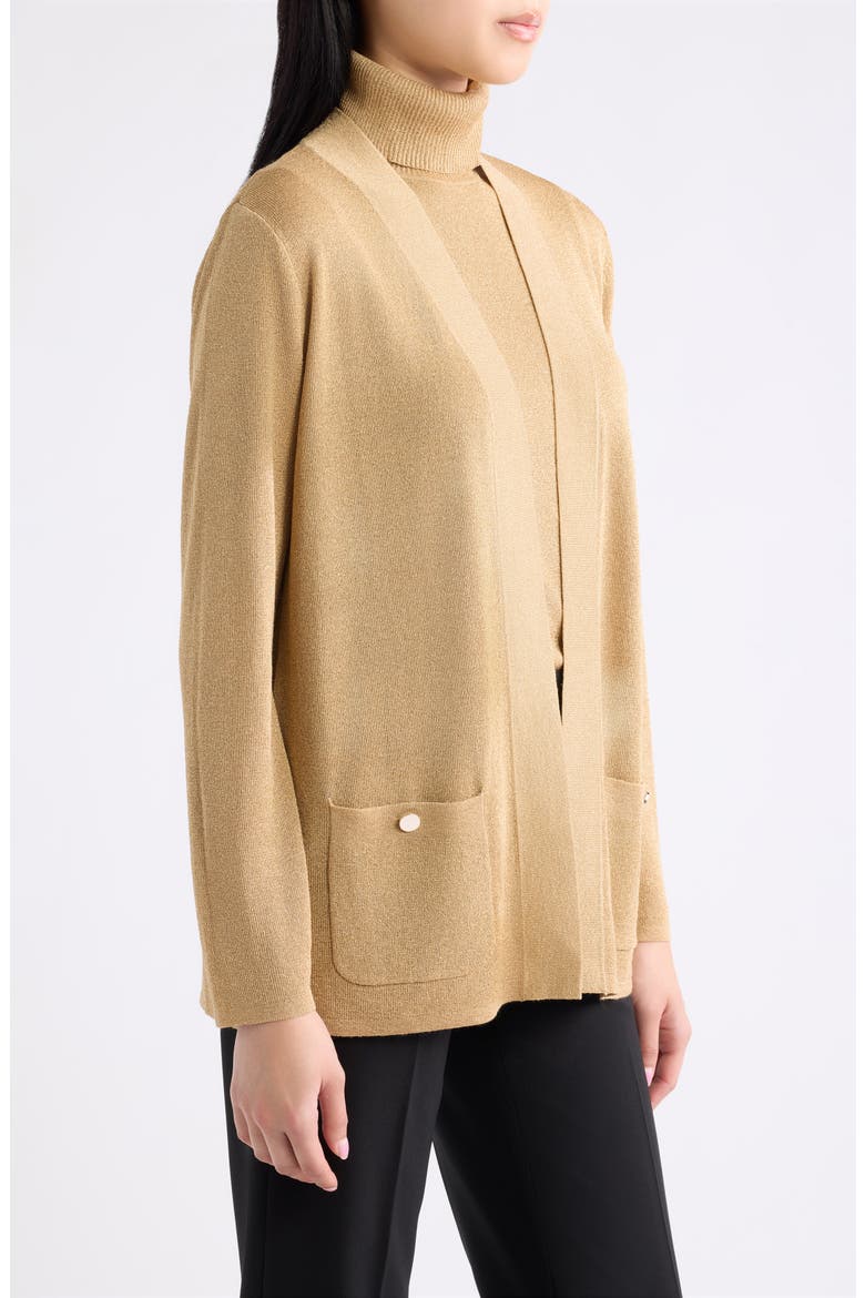 Malibu Metallic Cardigan, Alternate, color, LIGHT GOLD