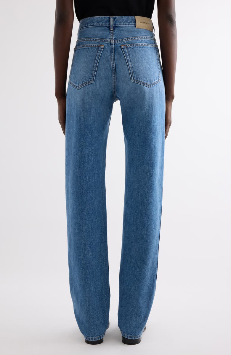 Givenchy Silk Straight Leg Jeans, Alternate, color, Medium Blue