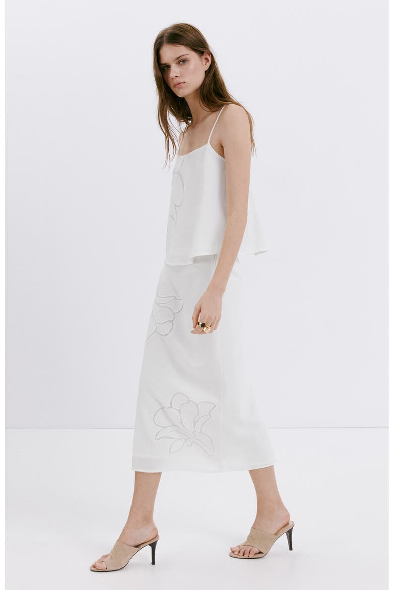 Floral Embroidered Tank Top, Alternate, color, WHITE