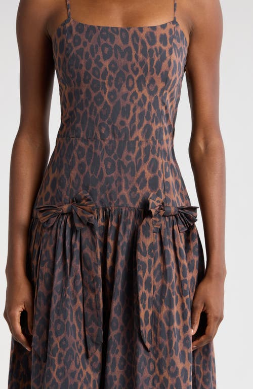Shop Damson Madder Persephone Leopard Spot Sleeveless Organic Cotton Midi Dress