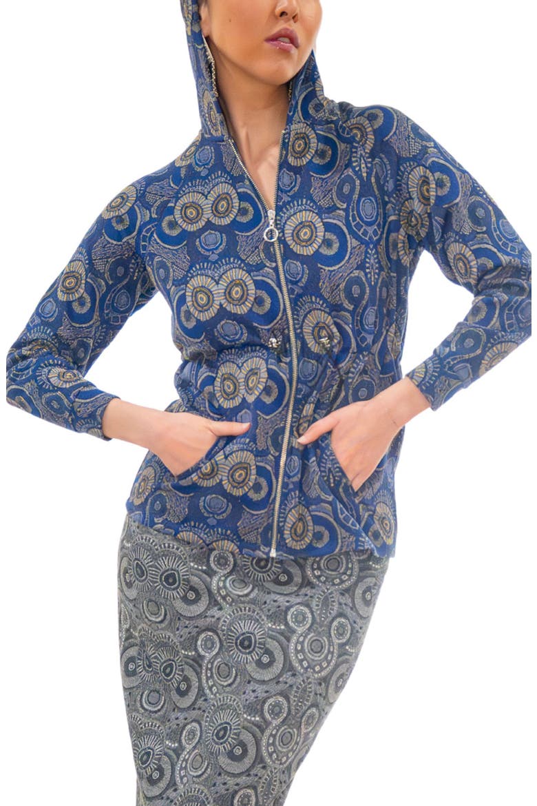 Dakar Jacquard Zip Front Hoodie, Main, color, BLUE