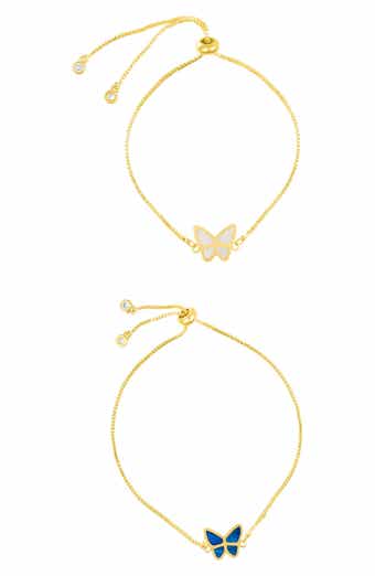 Adornia Set of 2 Butterfly Bolo Bracelets