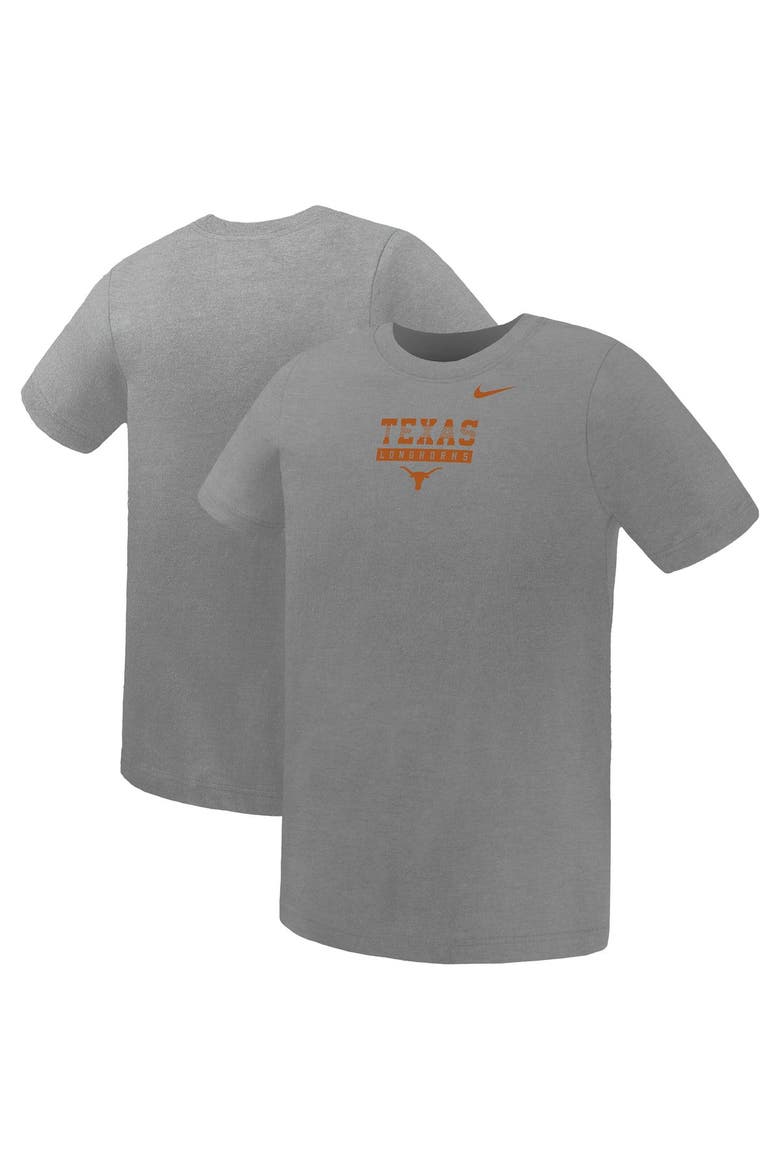Preschool Nike Gray Texas Longhorns Name Bar Legend Dri-FIT T-Shirt, Main, color, Gray