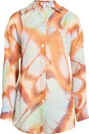 Vitamin A® Playa Oversize Linen Cover-Up Shirt