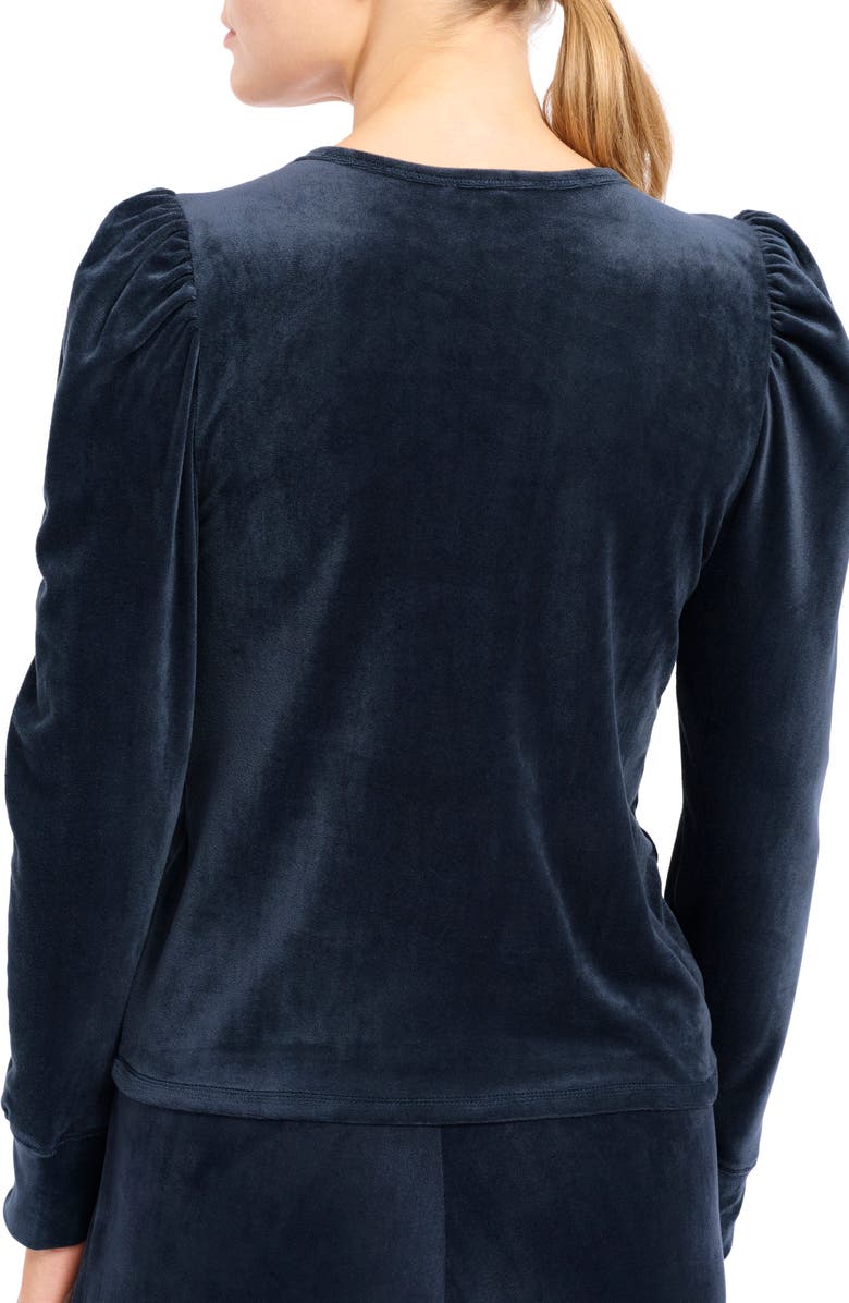 Splendid Ingrid Puff Sleeve Velour Top, Alternate, color,