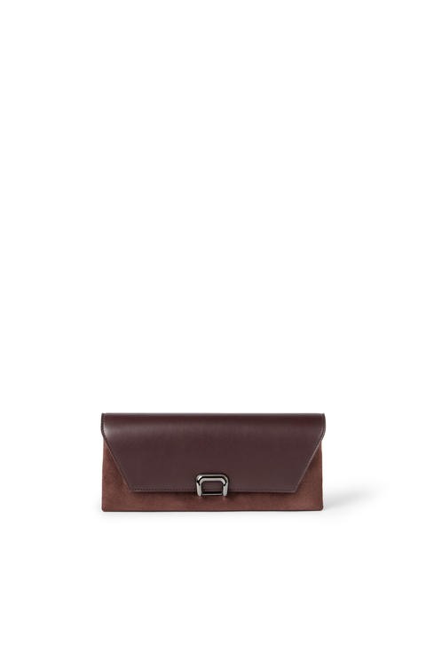 クラッチバッグ BRUNELLO CUCINELLI CLUTCH IN GARNET LEATHER Glossy nappa leather eclipse pouch bag for Woman in Rust
