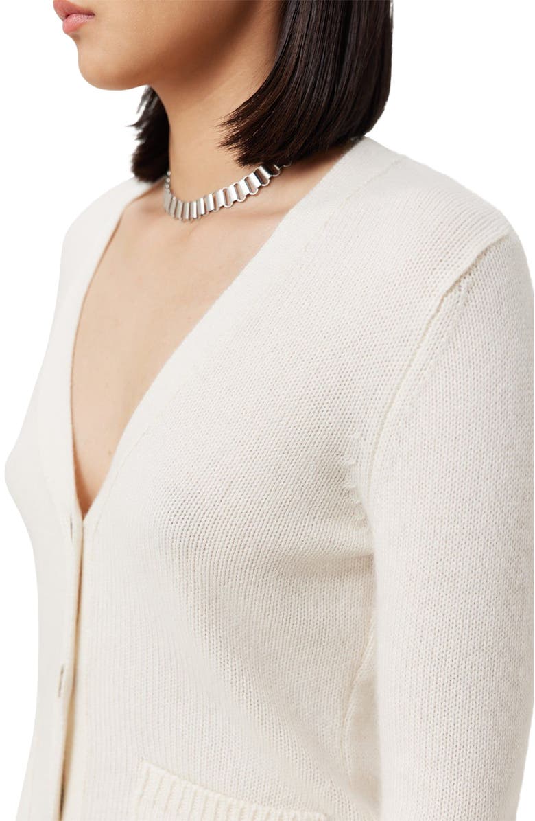 GOBI Mongolian Cashmere Buttoned Cashmere V-Neck Cardigan, Alternate, color, Coconut Milk