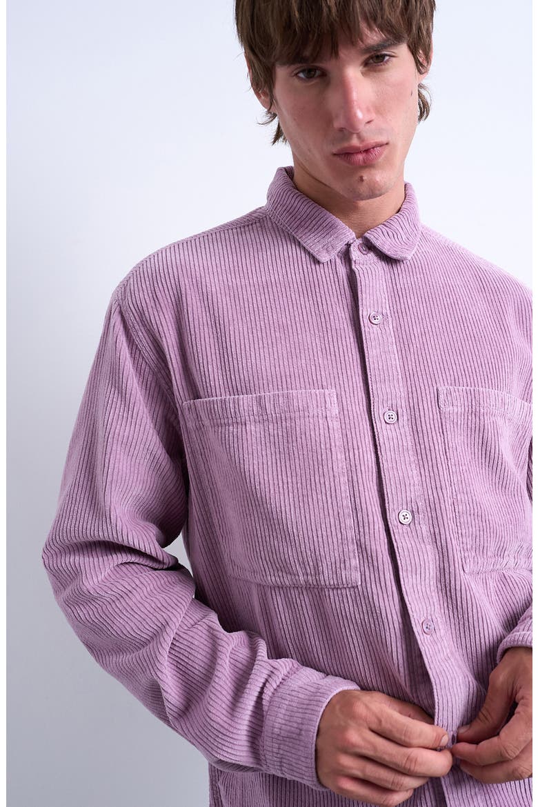 Regular Fit Corduroy Button-Up Shirt, Alternate, color, LILAC