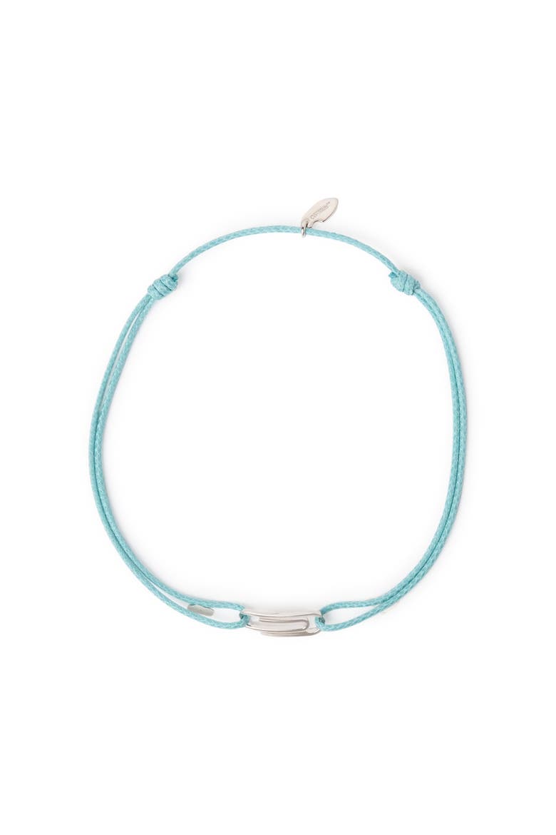 Men's Paperclip Blue Cord Necklace, Main, color, Blue