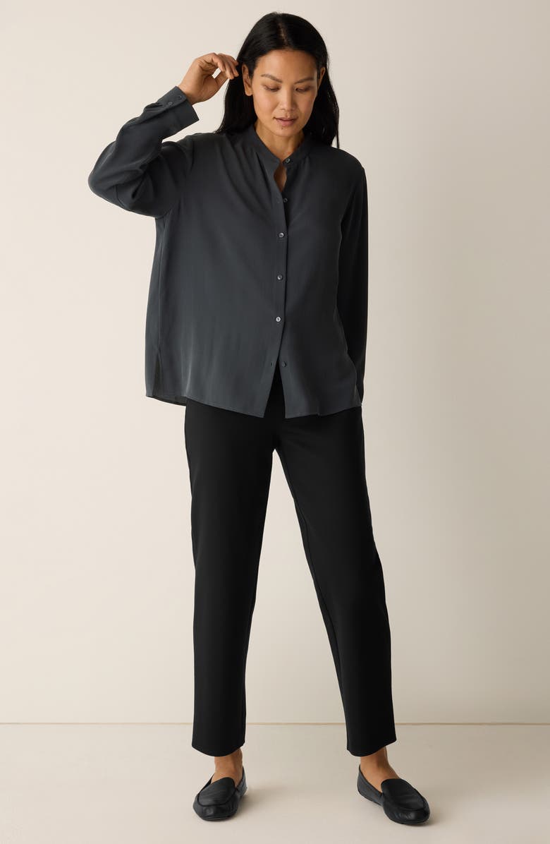 Eileen Fisher Double Knit Lantern Ankle Pants, Alternate, color, Black