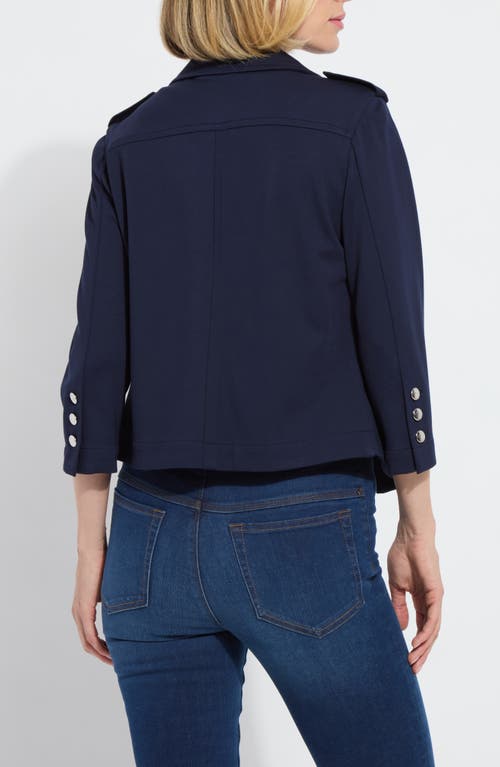 Lyssé Veronica Crop Ponte Blazer In True Navy