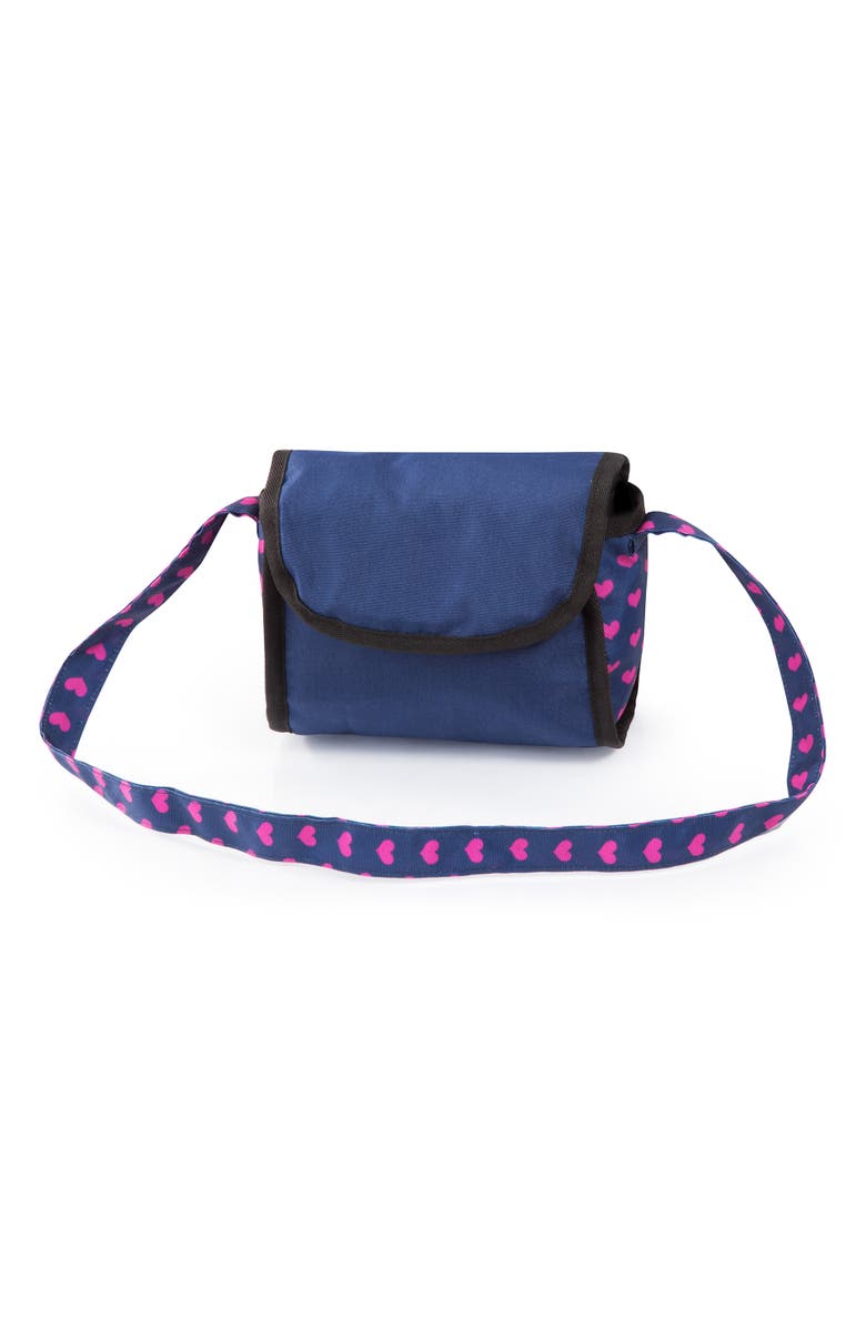 Bayer Design Trendy Pram Blue, Pink, Hearts Fits Dolls Up To 18 Inches, Alternate, color, Blue