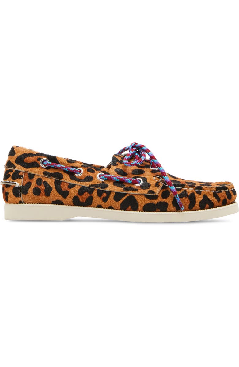 Steve Madden Sail Genuine Calf Hair Boat Shoe, Alternate, color, Leopard