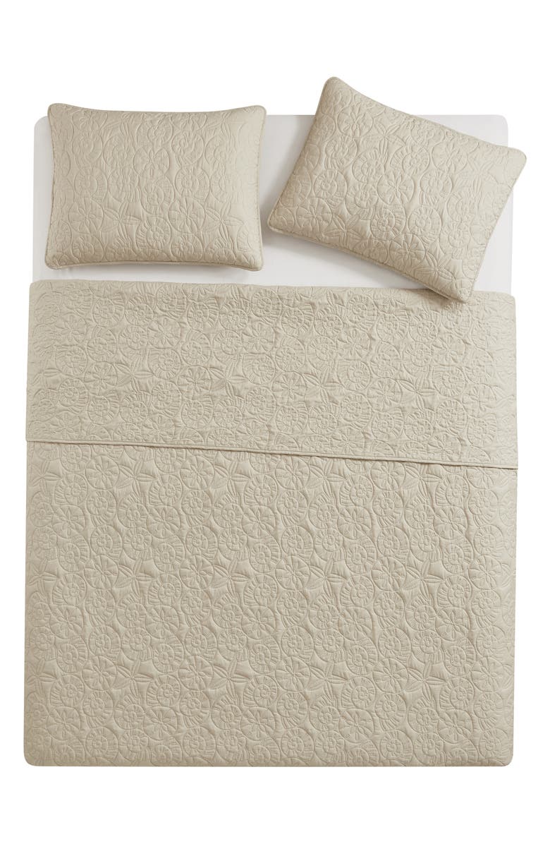VCNY HOME Seashell Solid 3-Piece Quilt Set, Main, color, Taupe