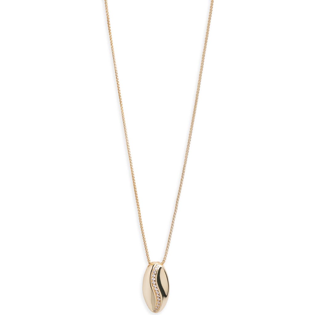 Argento Vivo Sterling Silver Cubic Zirconia Pendant Necklace In Gold