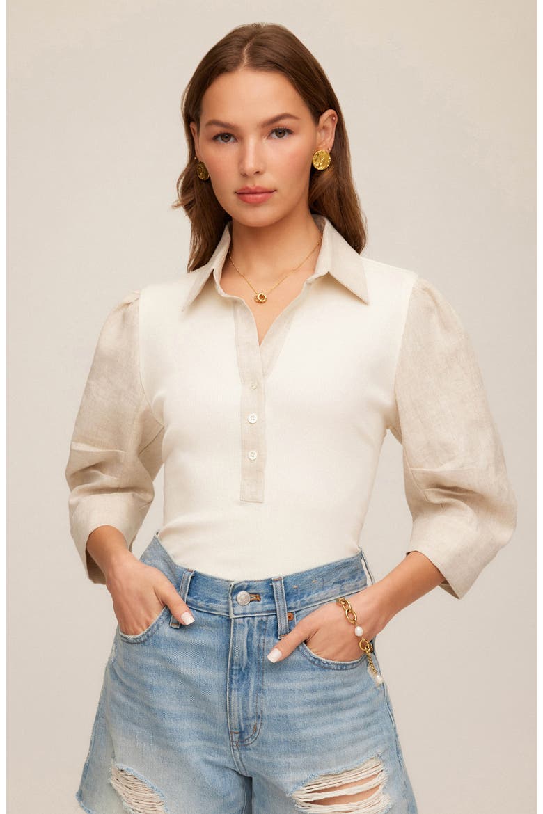 Camden Contrast Henley, Alternate, color, CREAM