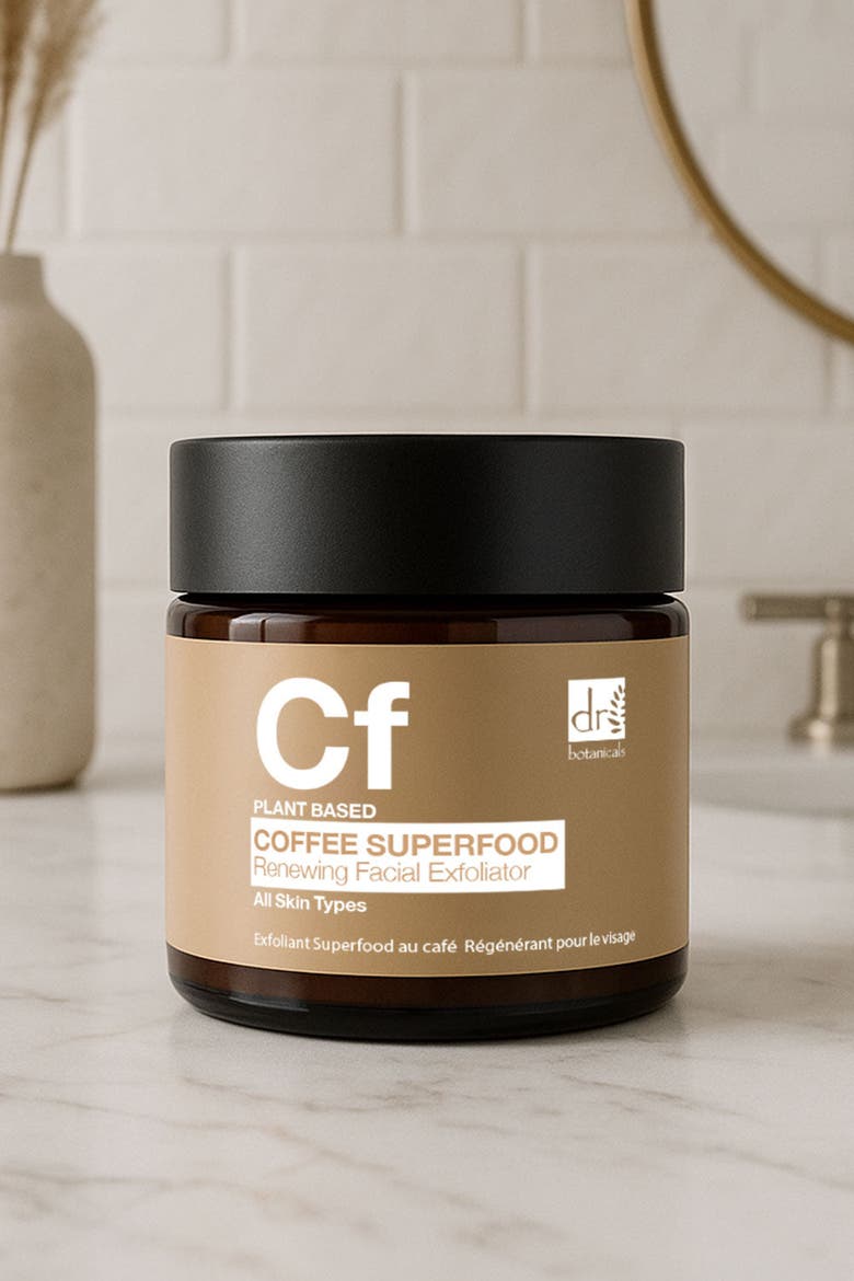 Coffee Superfood Renewing Facial Exfoliator 60ml for Acne & Blemishes, Large Pores, Alternate, color, White
