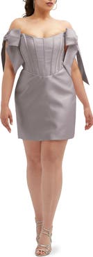 Alfred Sung Off the Shoulder Corset Minidress
