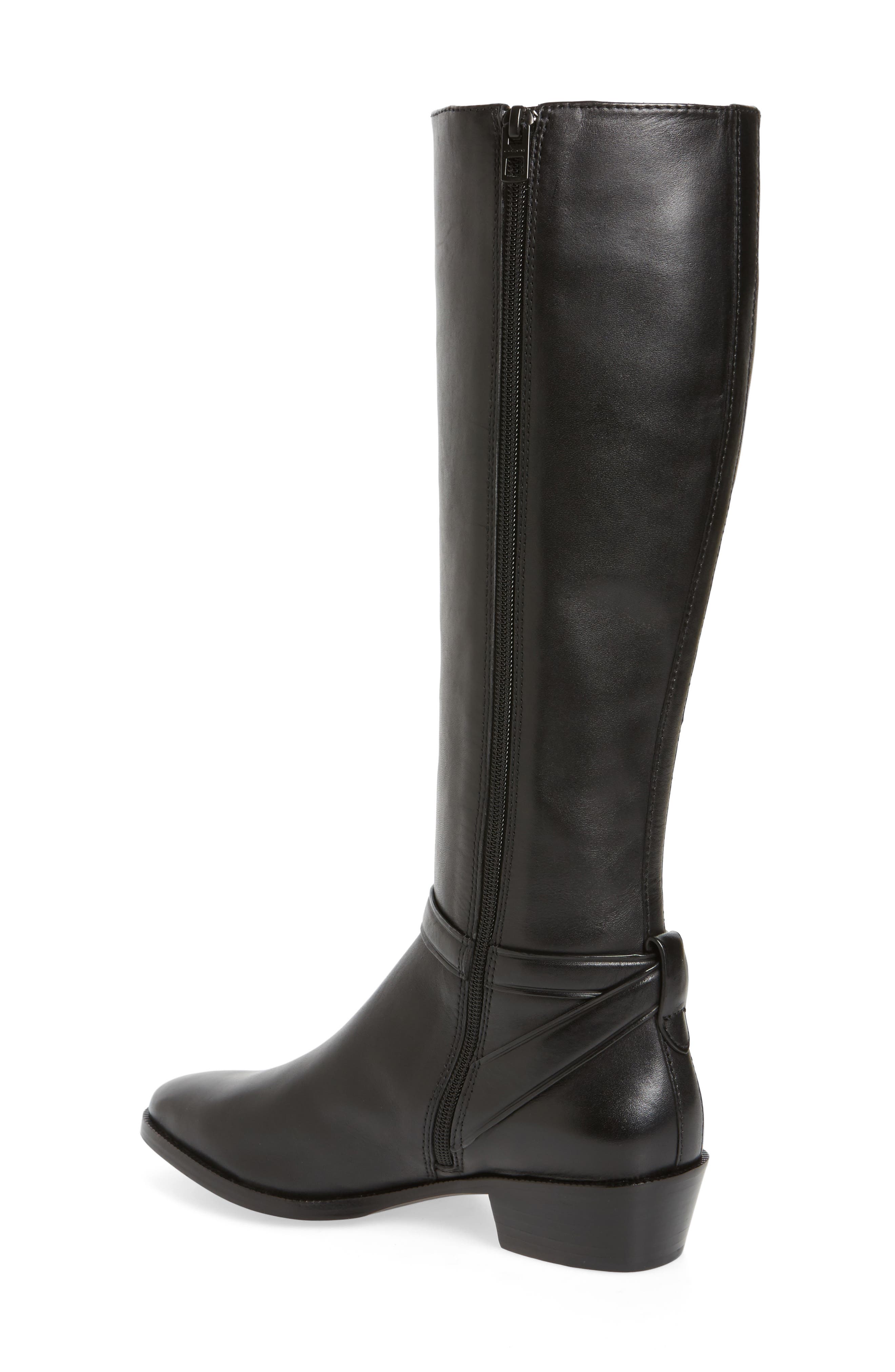 'Caroline' Tall Boot, Alternate, color, BLACK LEATHER NARROW CALF