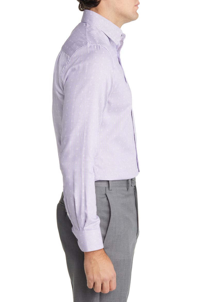 Men's Tailored Fit Basket Weave Dress Shirt, Alternate, color, PURPLE