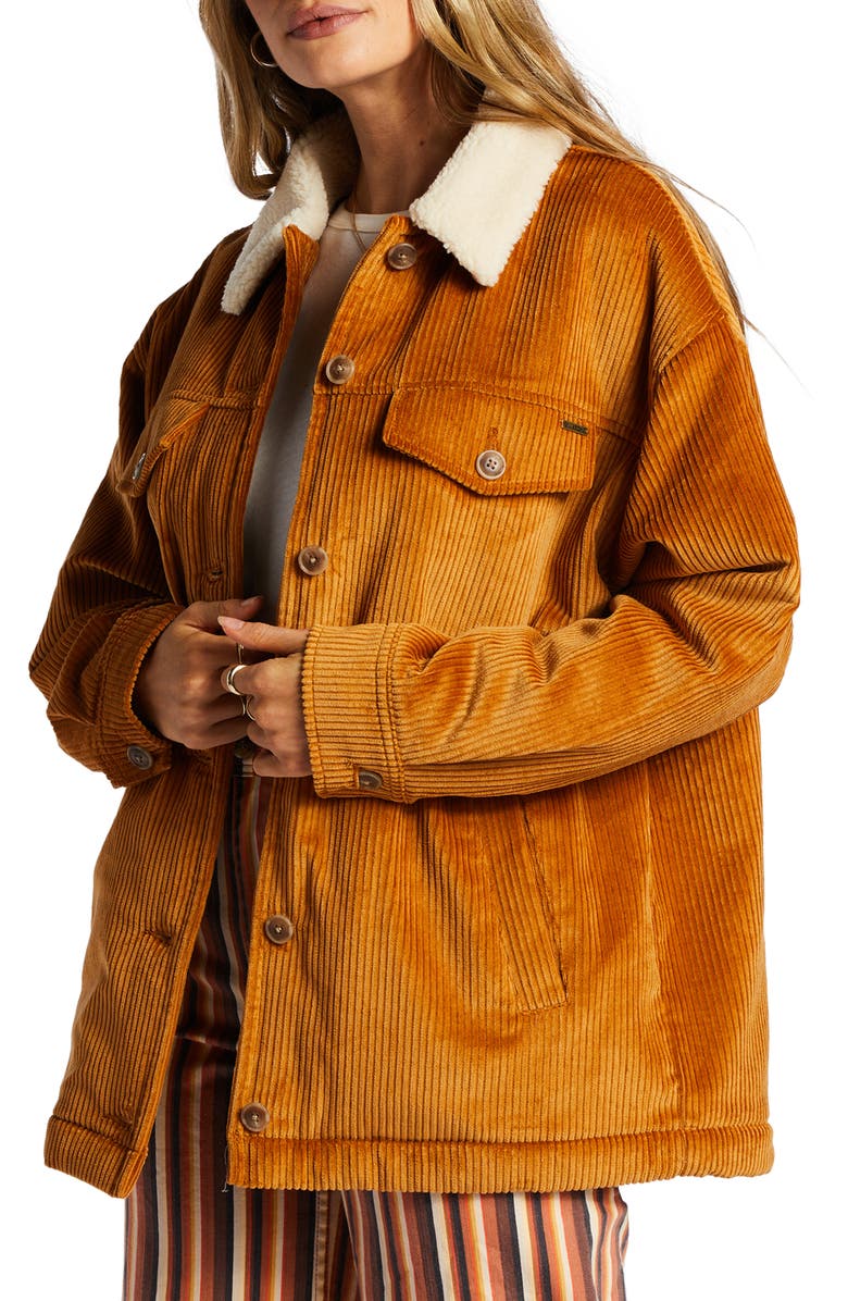 Billabong Cold Day Fleece Lined Corduroy Jacket, Alternate, color, 