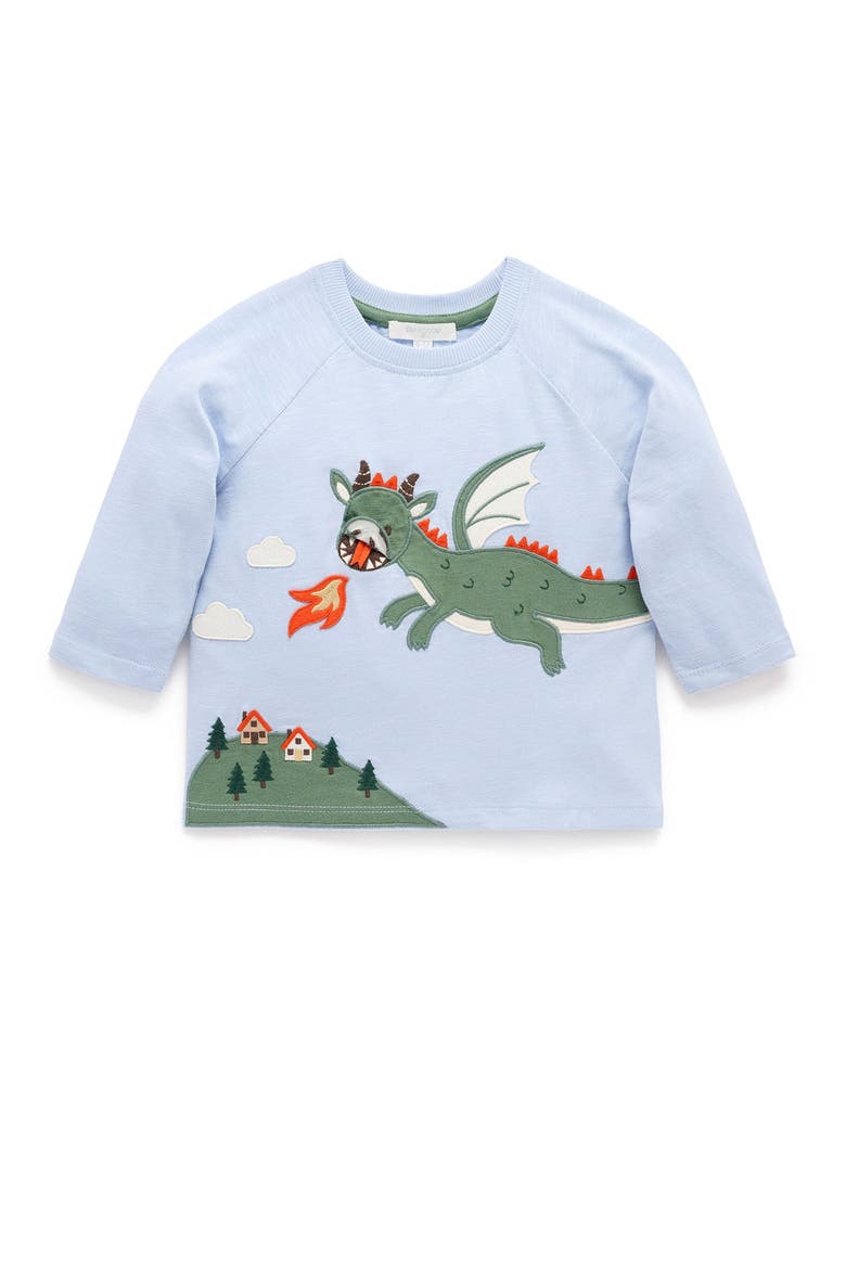 Dragon Tee & Cargo Pant Set, Alternate, color, Ice