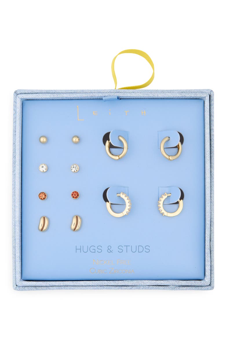 6-Pack Coffee Bean Assorted Earrings Set, Main, color, BROWN MULTI- GOLD