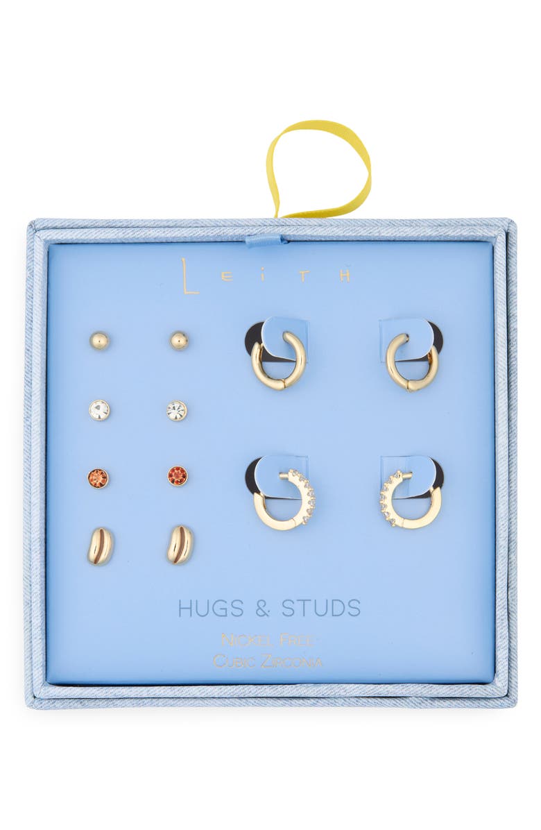 Leith 6-Pack Coffee Bean Assorted Earrings Set, Main, color, Brown Multi- Gold