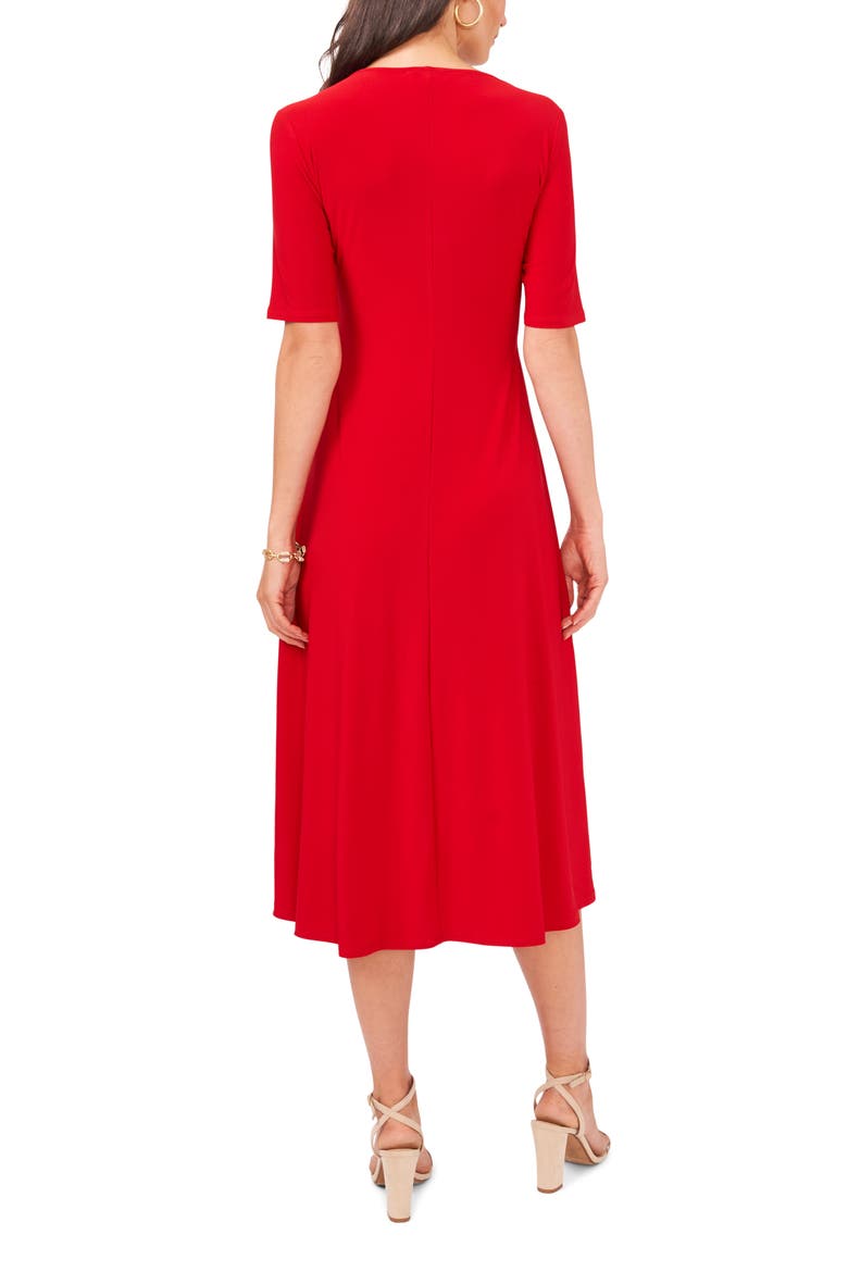 Laura Faux Wrap Midi Dress, Alternate, color, RED