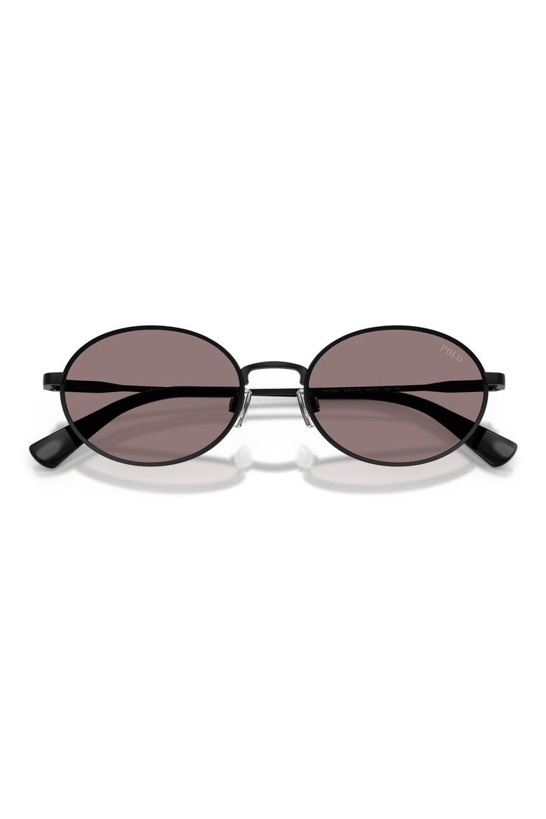 53mm Oval Sunglasses, Alternate, color, SEMISHINY BLACK / DARK PURPLE