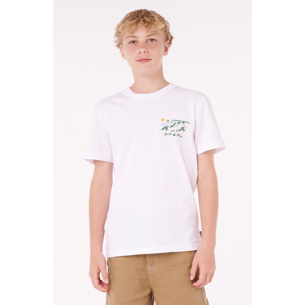 Rip Curl Kids' Dudes Cotton Graphic T-shirt In White