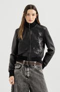 Brunello Cucinelli Nappa leather outerwear jacket with monili
