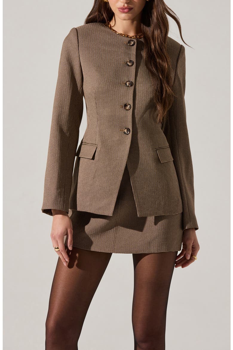 Bellemere Houndstooth Jacket, Alternate, color, BROWN HOUNDSTOOTH