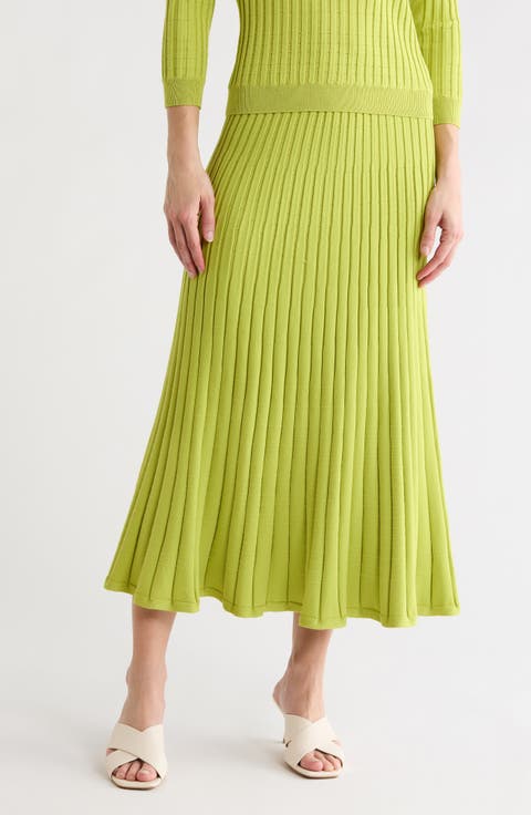 Rib Knit Midi Skirt