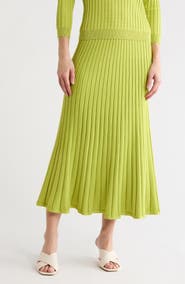 KAY UNGER SPORTSWEAR Rib Knit Midi Skirt