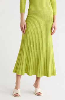 KAY UNGER SPORTSWEAR Rib Knit Midi Skirt