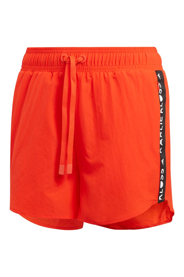 Karlie Kloss Logo Tape Shorts, Main, color, ACTIVE ORANGE