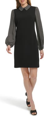 Tommy Hilfiger Polka Dot Long Sleeve Twofer Shift Dress