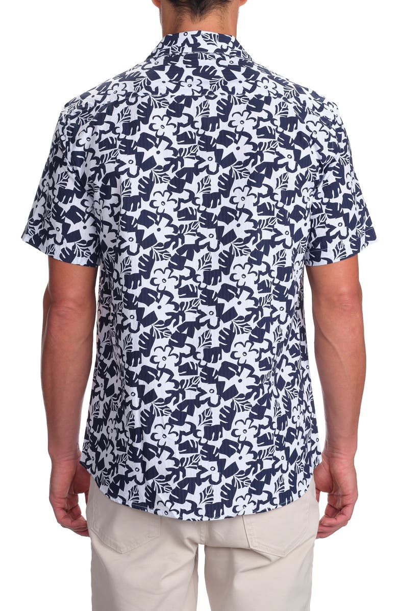 STUDIO GARNET LOS ANGELES Slim Fit Blossom Cotton Seersucker Camp Shirt, Alternate, color,