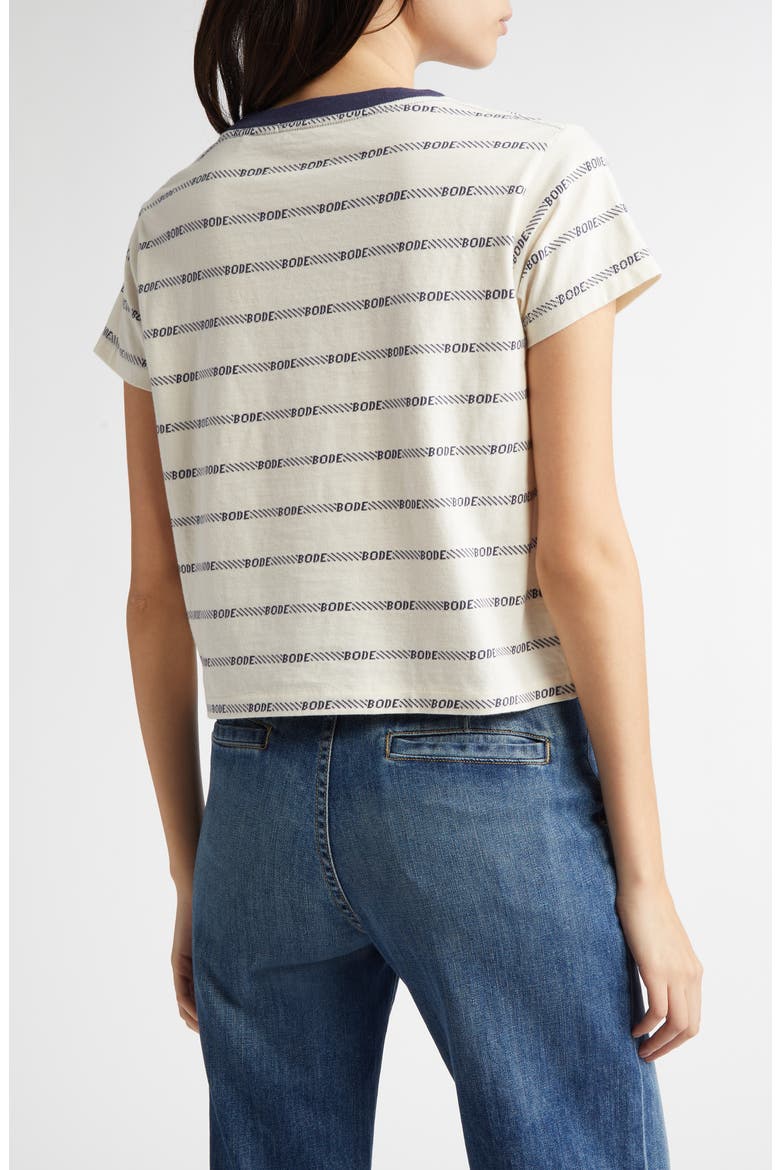 Rec Jacquard Stripe Cotton Logo T-Shirt, Alternate, color, WHITE MULTI