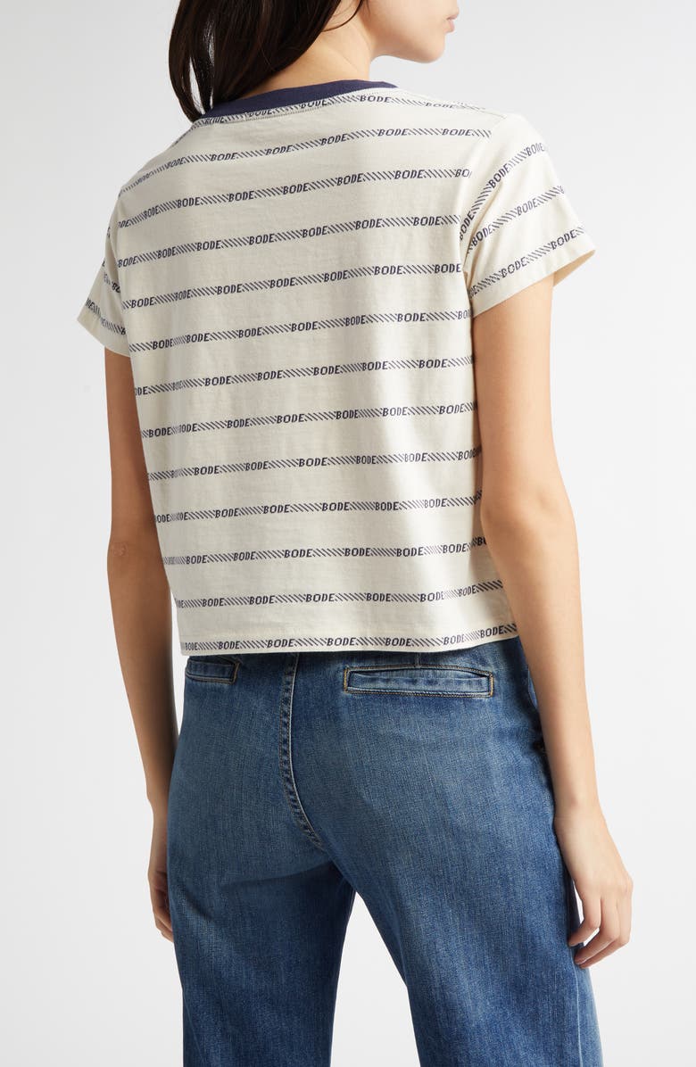 Bode Rec Jacquard Stripe Cotton Logo T-Shirt, Alternate, color,