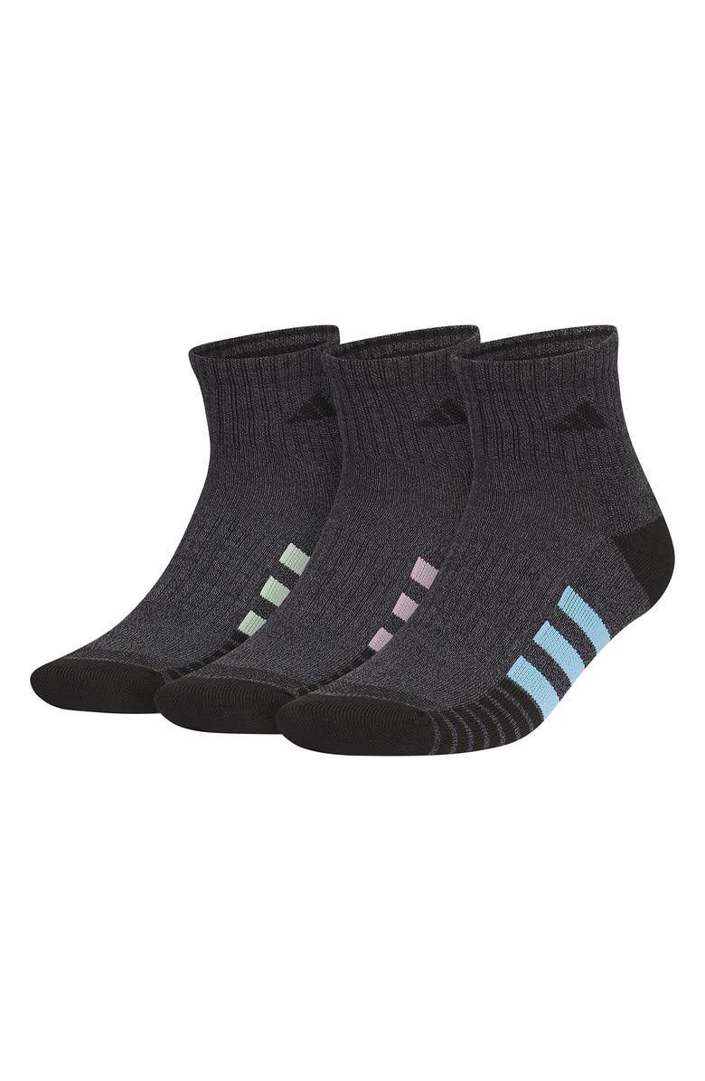 adidas 3-Pack Athletic Cushioned Quarter Socks, Main, color,
